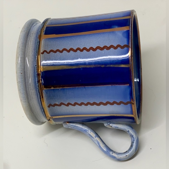 19th Century Antique Gaudy Welsh Wagon Wheel Pattern Miniature Child's Mug - Picture 9 of 16